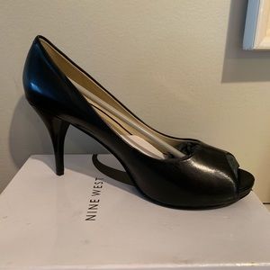 Black Nine West Peep Toe Heels